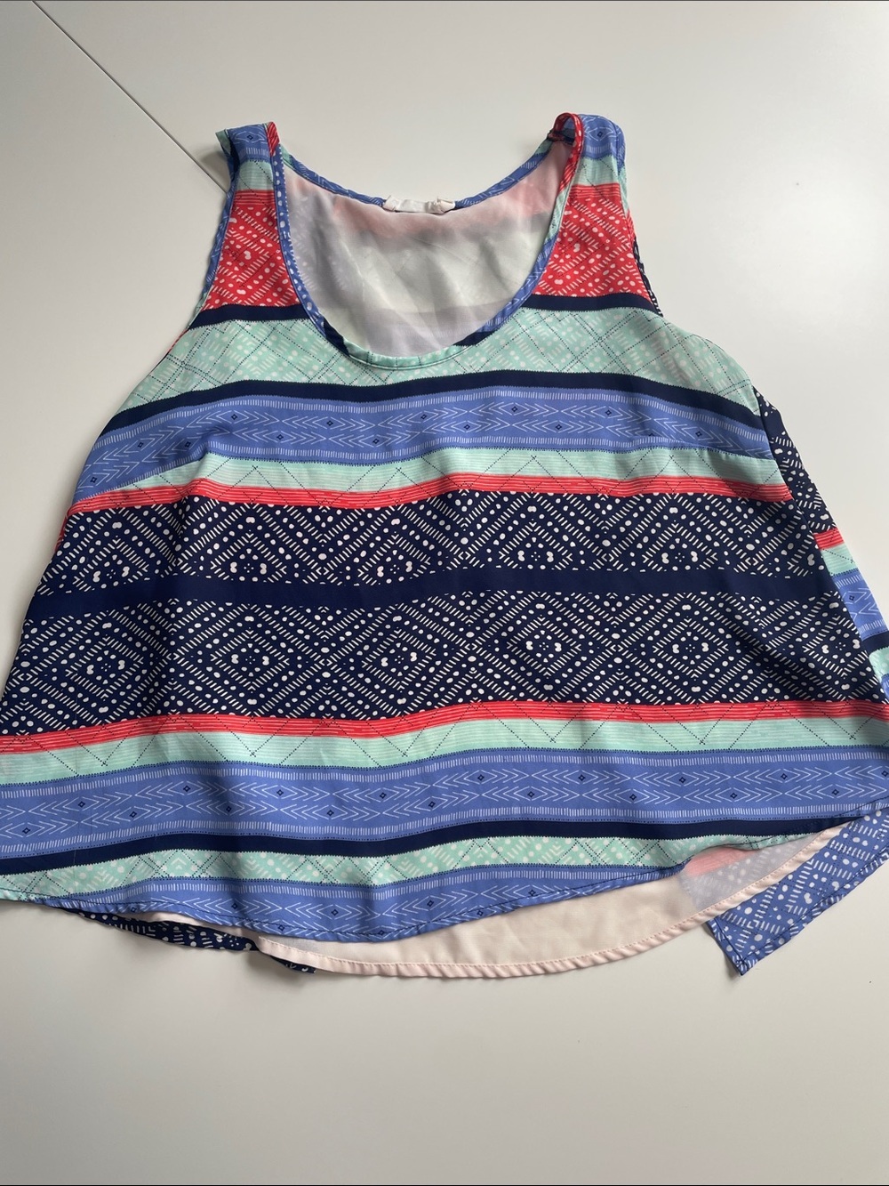 LUSH Floral Print Top — Navy, Blue, Mint, Coral, White